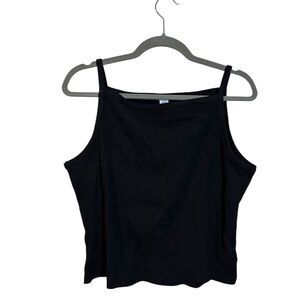 Black Ribbed Women's Top
